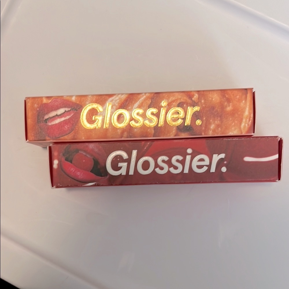 Glossier Lip Duo with Red and Gold Packaging